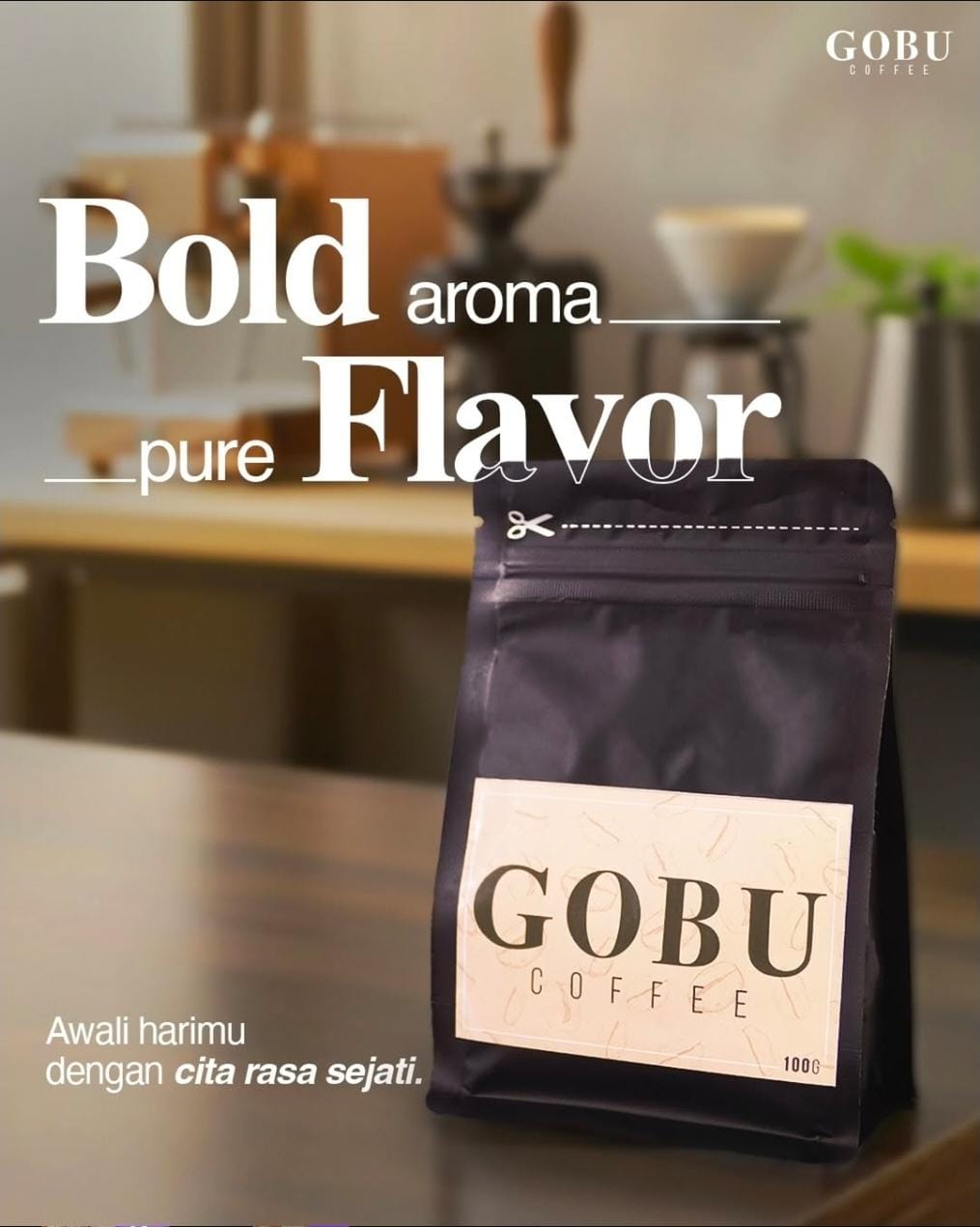 GOBU Coffee 100g campaign poster